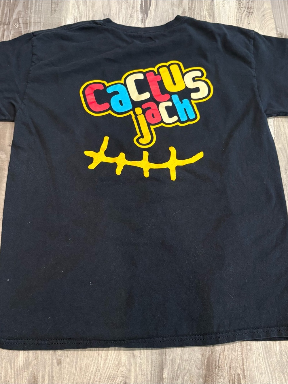 Travis Scott Cactus Jack Yellow Stitch Smile graphic t-shirt SZ L